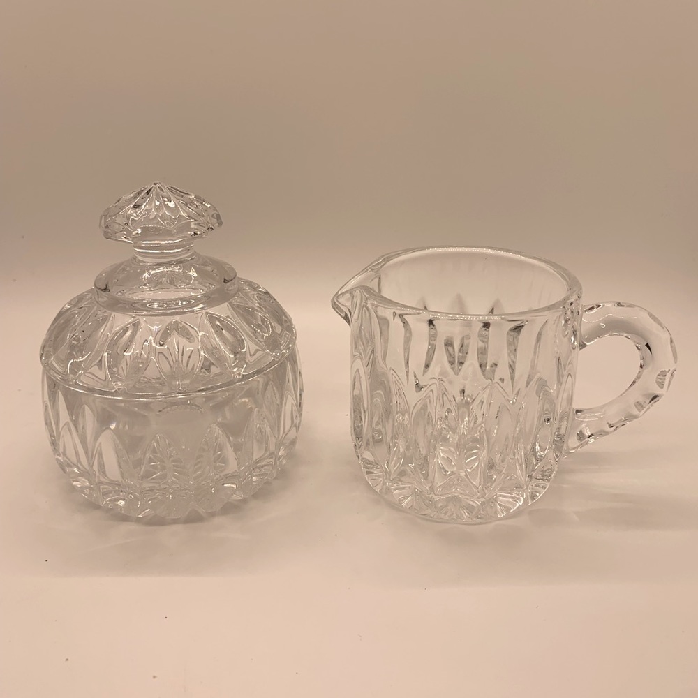 Stunning vintage GORHAM CUT CRYSTAL sugar and creamer set!